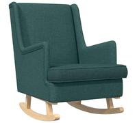 vidaXL Mecedora Verde Oscuro 62 x 80 x 85 cm Tela, Sillón mecedor tapizado, cómodo y Moderno, Ideal para tu Sala, con Base de Madera
