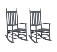 Vidaxl mecedoras con asiento curvo 2 uds madera álamo maciza gris