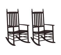 Vidaxl mecedoras con asiento curvo 2 uds madera álamo maciza marrón