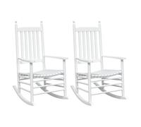 Vidaxl mecedoras con asientos curvos 2 pzas abeto madera maciza blanca