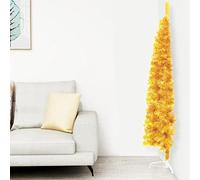 vidaXL Medio Árbol de Navidad Artificial con Soporte Adorno Luz Iluminación Vacación Celebración Festival Fiesta para Familiares Dorado