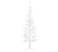 vidaXL Medio Árbol de Navidad Artificial con Soporte Blanco Sala Plaza Navideño Entrada Adorno Casa Bodas Terraza Decoración Habitación 180 cm