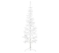 vidaXL Medio árbol navideño artificial con soporte blanco – 120 cm