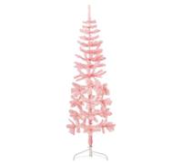 vidaXL Medio Árbol de Navidad Artificial con Soporte Decoración Adorno Iluminación Vacación Celebración Festival Fiesta para Familiares Rosa