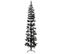 vidaXL Medio Árbol de Navidad Artificial con Soporte Negro Sala Plaza Navideño Entrada Adorno Casa Bodas Terraza Decoración Habitación 210 cm