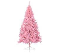 vidaXL Medio Árbol de Navidad Artificial con Soporte Sala Iluminación Salón Adorno Navideño Fiesta Decoración Festival PVC Rosa 180 cm
