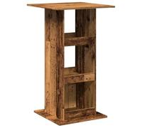 Mesa alta bar con almacenaje madera envejecida 60x60x102 cm