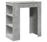 vidaXL Mesa Alta Bar con estantes Madera Gris hormigón 95x47x103,5 cm, Mesa Alta de Bar, Mesa de Bar de Cocina, Mesa Alta, Mesa de Pub, Mesa Alta