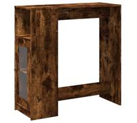 vidaXL Mesa Alta Bar con estantes Roble Ahumado 101x40x103,5 cm, Mesa Alta de Bar, Mesa de Bar de Cocina, Mesa Alta, Mesa de Pub, Mesa Alta