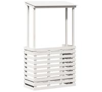 vidaXL Mesa Alta Bar de jardín Madera Maciza Blanco 112,5x57x195,5 cm