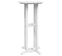 vidaXL Mesa Alta Blanca de 55 cm Redonda para Exterior | Madera Duradera, Resistente a los Rayos UV, Ideal para Comer. Diseño Moderno y Estiloso, Muebles de Balcón o Patio, Jardín, Terraza. Superfic