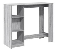 vidaXL Mesa Alta con Estante Gris Sonoma 124x46x103,5 cm
