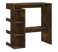 Vidaxl mesa alta con estante roble ahumado 100x50x101,5 cm