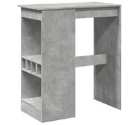 vidaXL Mesa Alta con estantes Madera Gris hormigón 90x47,5x103,5 cm, Mesa Alta de Bar, Mesa de Bar de Cocina, Mesa Alta, Mesa de Pub, Mesa Alta