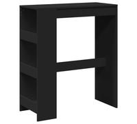 vidaXL Mesa Alta con estantes Madera ingeniería Negra 90x40x103,5 cm