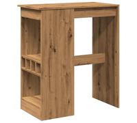 vidaXL Mesa Alta con estantes Madera Roble artisian 90x47,5x103,5 cm, Mesa Alta de Bar, Mesa de Bar de Cocina, Mesa Alta, Mesa de Pub, Mesa Alta