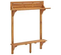 vidaXL Mesa Alta de Balcón Bar Bistró Pub Comedor Mostrador Hogar Interior Exterior Decoración Estable Duradera Madera Maciza de Acacia