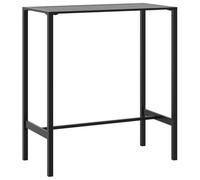 vidaXL Mesa Alta de Bar Acero Recubrimiento Polvo Negro 100x50x110 cm, Mesa de Barra de Desayuno, Mesa de Bar de Cocina, Mesa de Taburete de Bar