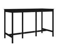 vidaXL Mesa Alta de Bar Bistró Comedor Fiesta Patio Jardín Parque Mueble Desayuno Cocina Sala Salón Estar Festival Madera Maciza de Pino Negra