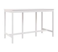 vidaXL Mesa Alta de Bar Bistró Comedor Fiesta Patio Jardín Parque Mueble Desayuno Cocina Sala Salón Estar Festival Madera Maciza de Pino Blanca