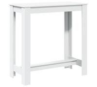 vidaXL Mesa Alta de Bar Madera ingeniería Blanca 102x50x103,5 cm, Mesa de Bar, mesita de Bar, Mesa Alta de Cocina, mesas de Bar, Mesa de Pub