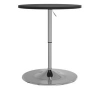 vidaXL Mesa Alta de Bar, Mesita Ajustable de Mostrador, Mueble de Comedor, Decoración para Pub Cocina Cafetería, Madera de Ingeniería y Acero Negra