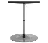 vidaXL Mesa Alta de Bar, Mesita Ajustable de Mostrador, Mueble de Comedor, Decoración para Pub Cocina Cafetería, Madera de Ingeniería y Acero Negra
