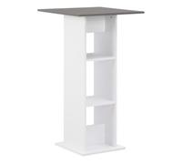 Mesa alta de cocina blanco y gris antracita 60x60x110 cm