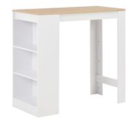 Vidaxl mesa alta de cocina con estantería blanca 110x50x103 cm