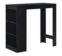 Vidaxl mesa alta de cocina con estantería negra 110x50x103 cm