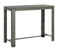 Mesa alta de jardín ratán sintético gris 140,5x60,5x110,5 cm