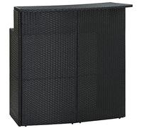 vidaXL Mesa Alta de Jardín Muebles Mobiliario Cocina Salón Sala Estar Hogar Exterior Patio Estable Duradera Ratán Sintético Negro 120x55x110 cm