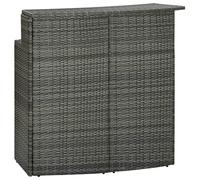 vidaXL Mesa Alta de Jardín Muebles Mobiliario Cocina Salón Sala Estar Hogar Exterior Patio Estable Duradera Ratán Sintético Gris 120x55x110 cm