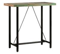 vidaXL Mesa Alta, Mesita de Comedor Fiesta, Mesa de Bar de Cocina Recepción, Mueble para Pub Bistró, Hierro y Madera Maciza Reciclada