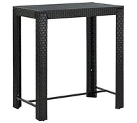 vidaXL Mesa Alta para Jardín Muebles Mobiliario Cocina Salón Sala de Estar Exterior Patio Estable Duradera Ratán Sintético Negro 100x60,5x110,5 cm