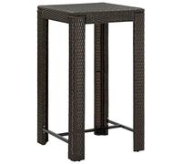 vidaXL Mesa Alta para Jardín Muebles Mobiliario Cocina Salón Sala de Estar Hogar Exterior Patio Estable Duradera Ratán Sintético Marrón