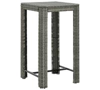 Mesa alta para jardín ratán sintético gris 60,5x60,5x110,5 cm