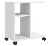 vidaXL Mesa Auxiliar con Ruedas Madera ingeniería Blanco 50x30x55 cm, mesita Auxiliar, Mesa Auxiliar de sofá, mesita de salón, Mesa Decorativa
