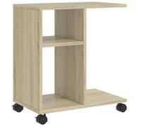 vidaXL Mesa Auxiliar con Ruedas Madera ingeniería Sonoma 50x30x55 cm, mesita Auxiliar, Mesa Auxiliar de sofá, mesita de salón, Mesa Decorativa