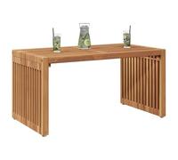 vidaXL Mesa Auxiliar de jardín Marrón 70 x 37,5 x 35,5 cm, Mesa de Teca Duradera, Muebles Modernos para Jardín y Terraza, Útil para Patio