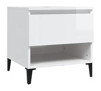 vidaXL Mesa Auxiliar de Madera contrachapada Blanco Brillo 50x46x50 cm