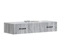 vidaXL Mesa auxiliar de pared Sonoma gris 87,5 x 34,5 x 17 cm, sala de estar, mesa auxiliar moderna, diseño rectangular, solución de montaje en pared, amplio almacenamiento, muebles elegantes para el
