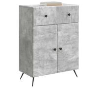 vidaXL mesa auxiliar hormigón gris 66 x 34,5 x 90 cm madera construida, amplio almacenamiento, elegante unidad de buffet, mesa auxiliar moderna, diseño rectangular, herramientas, comedor y sala de