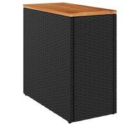 Mesa Auxiliar Jardín Tapa Madera Ratán Pe Negro 58x27,5x55 Cm Vidaxl