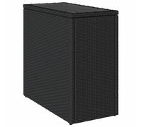Mesa Auxiliar Jardín Tapa Vidrio Ratán Pe Negro 58x27,5x55 Cm Vidaxl