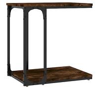 vidaXL Mesa Auxiliar Madera contrachapada Roble Ahumado 50x35x52 cm