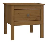 vidaXL Mesa Auxiliar Mesita para Lámpara Sala de Estar Salón Sofá Pasillo Lateral Muebles Mobiliario de Madera Maciza de Pino Marrón Miel 50x50x49 cm