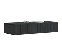 vidaXL Mesa auxiliar montada en la pared, color negro, 87,5 x 34,5 x 17 cm, mesa de salón moderna, rectangular, estante de pared, funcional y minimalista, para un perfecto orden en casa