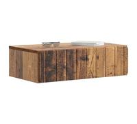 vidaXL Mesa auxiliar montada en la pared de madera envejecida de 59 x 34,5 x 17 cm, mesa de salón moderna, rectangular, estante de pared, funcional y minimalista, para un perfecto orden en casa
