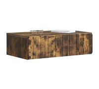 vidaXL Mesa auxiliar montada en la pared, madera de roble ahumado, mesa de salón moderna, rectangular, estante de pared, funcional, diseño minimalista, para un orden perfecto en casa